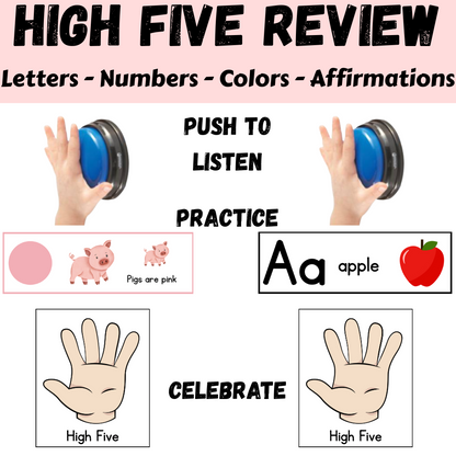 High Five Interactive Learning Bundle - Letters, Numbers, Colors & Affirmations