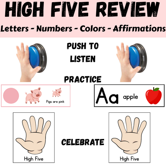 High Five Interactive Learning Bundle - Letters, Numbers, Colors & Affirmations
