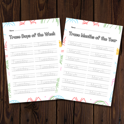 Editable Name Tracing & Days/Months